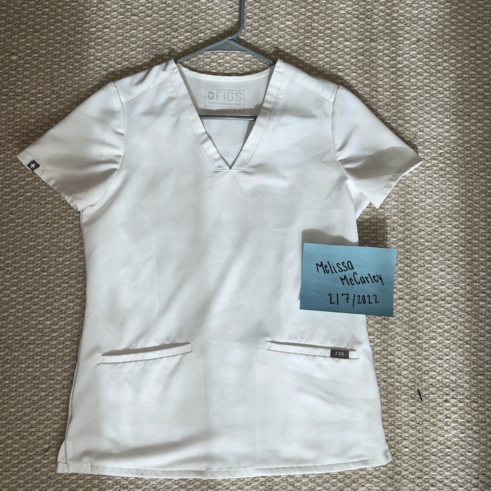 Figs Casma Top white (limited edition) size XS